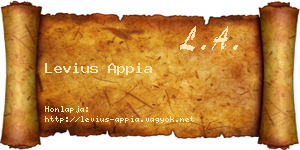 Levius Appia névjegykártya